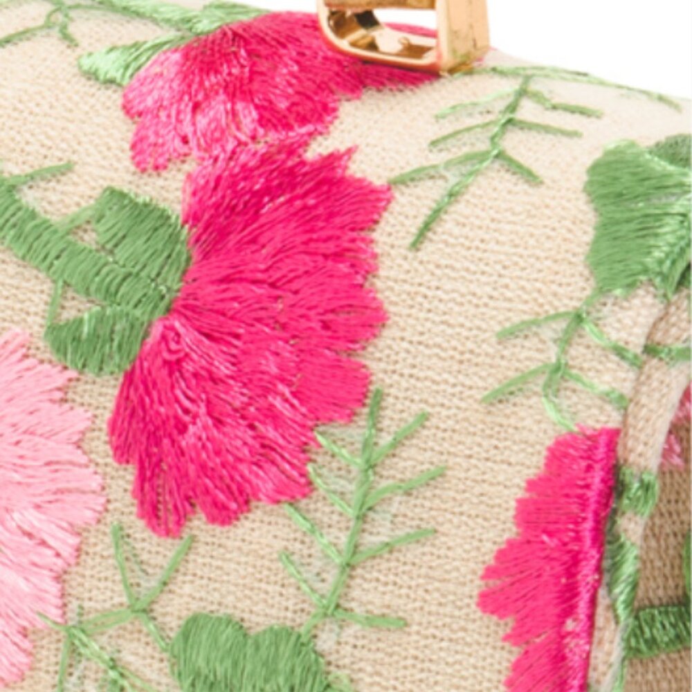 ALESSIA BIANCHI Floral Bamboo Handle Satchel - Picture 5 of 5